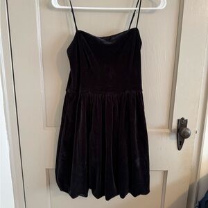 Elegant Black Velvet Kids Dress